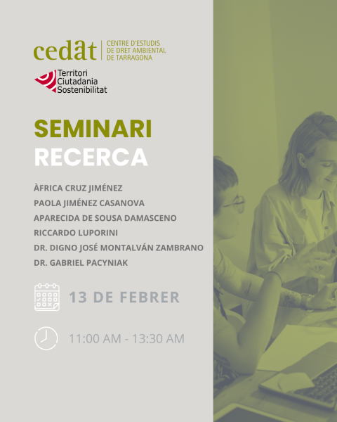 Seminari de recerca sobre dret, transició energètica i drets de la natura