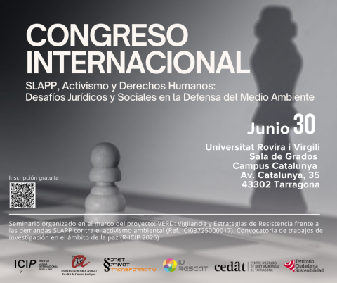 Tarragona acollirà un congrés internacional sobre les SLAPP i la defensa dels drets humans