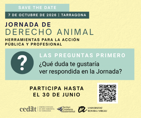 El CEDAT y el TCS organizan la jornada «Derecho animal: herramientas para la acción pública y profesional»