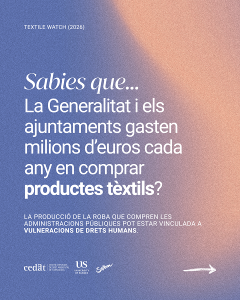 El CEDAT presenta un informe sobre contractació pública tèxtil i drets humans amb una mirada extraterritorial