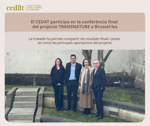El CEDAT participa en la conferència final del projecte europeu TRANSNATURE a Brussel·les
